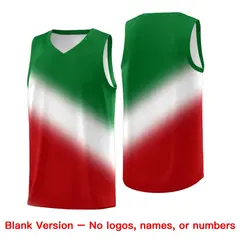 White Kelly Green Red Mexican Colors Graffiti Basketball Jersey 6