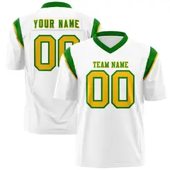 White Kelly Green Shoulder Cut Two-Tone Flag Football Jersey