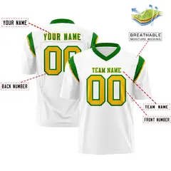 White Kelly Green Shoulder Cut Two-Tone Flag Football Jersey 2