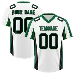 White Kelly Green Side Stripe Authentic Football Jersey