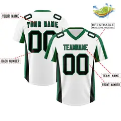 White Kelly Green Side Stripe Authentic Football Jersey 2