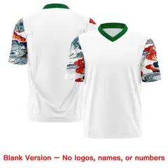 White Kelly Green Sleeve Ukiyo-e Auspicious Clouds Graffiti Football Jersey 7