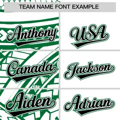 White Kelly Green Split Tribal Pattern Baseball Jersey 3
