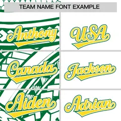 White Kelly Green Split Tribal Pattern Baseball Jersey 3