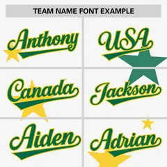 White Kelly Green Star Graffiti Two-Button Baseball Jersey 3