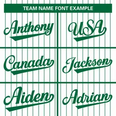 White Kelly Green Stripe Full Button Baseball Jersey 3