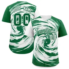 White Kelly Green Swirl Graffiti Baseball Jersey