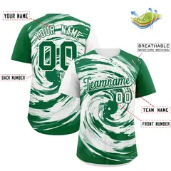 White Kelly Green Swirl Graffiti Baseball Jersey 2