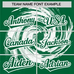 White Kelly Green Swirl Graffiti Baseball Jersey 3
