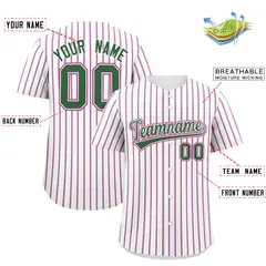 White Kelly Green Tricolor Stripe Baseball Jersey 2