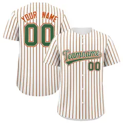 White Kelly Green Tricolor Stripe Baseball Jersey 1