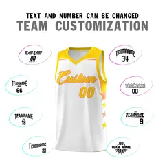 White Kelly Green Two Tone Side Star Color Block Basketball Jersey 4