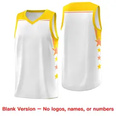 White Kelly Green Two Tone Side Star Color Block Basketball Jersey 6