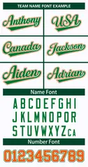 White Kelly Green White-Orange Classic Style Hockey Jersey 3