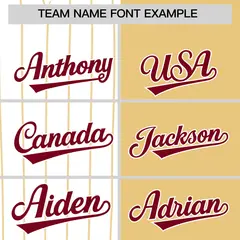 White Khaki and Crimson Pinstripe Raglan Baseball Jersey 3