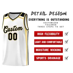White Khaki Black Color Charge Series Basketball Jersey 2