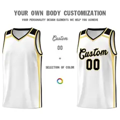 White Khaki Black Color Charge Series Basketball Jersey 3