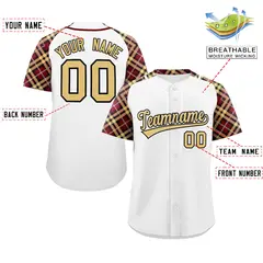 White Khaki-Black Raglan Sleeves Authentic Baseball Jersey 2