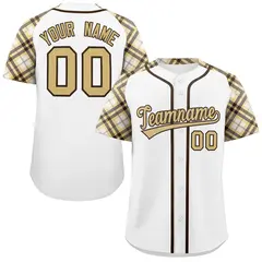White Khaki-Brown Raglan Sleeves Authentic Baseball Jersey
