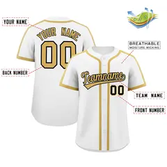 White Khaki Classic Authentic Baseball Jersey 2