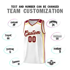 White Khaki Crimson Color Charge Series Basketball Jersey 4