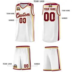 White Khaki Crimson Color Charge Series Basketball Jersey 5
