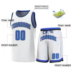 White Light Blue Black Classic Sets Basketball Jersey 2