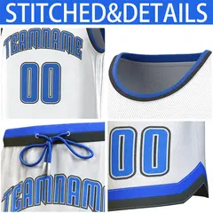 White Light Blue Black Classic Sets Basketball Jersey 6