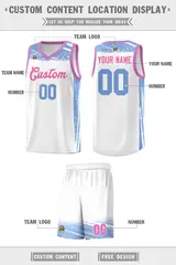 White Light Blue Graffiti Pattern Sports Basketball Jersey 2