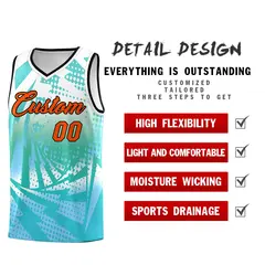 White Light Blue Lightning Halftone Dot Basketball Jersey 2