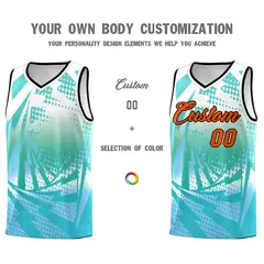 White Light Blue Lightning Halftone Dot Basketball Jersey 3
