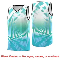 White Light Blue Lightning Halftone Dot Basketball Jersey 6