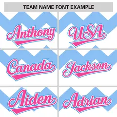 White Light Blue Pink Ripple Authentic Baseball Jersey 4