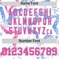 White Light Blue Pink Star Ink Graffiti Baseball Jersey 4
