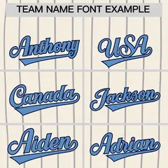 White Light Blue Pinstripe Authentic Baseball Jersey 5