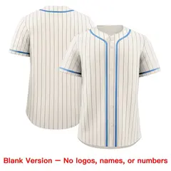 White Light Blue Pinstripe Authentic Baseball Jersey 9