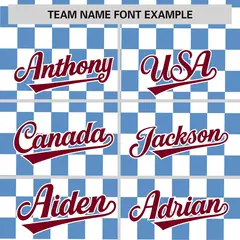 White Light Blue Plaid Fashion Authentic Baseball Jersey 3