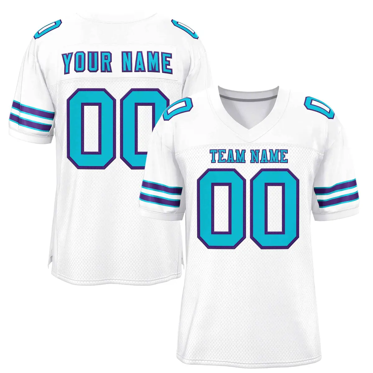 White Light Blue-Purple Football Jersey