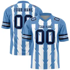 White Light Blue Razr Stripe Graffiti Pattern Flag Football Jersey