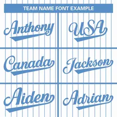 White Light Blue Stripe Full Button Baseball Jersey 3