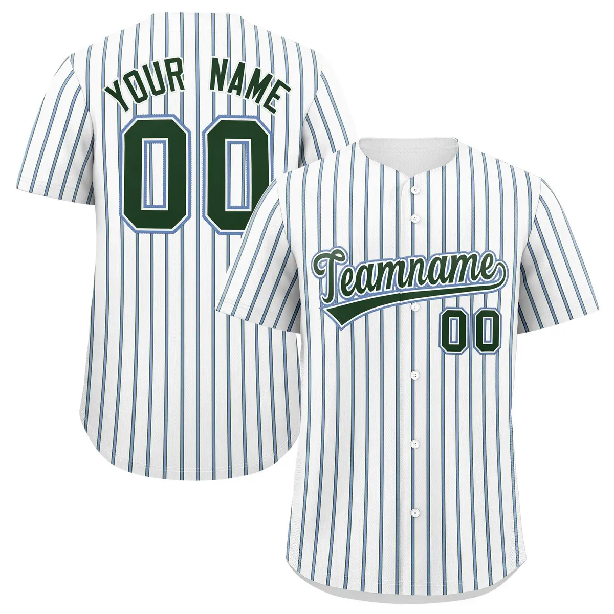 White Light Blue Tricolor Stripe Fashion Baseball Jersey