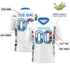 White Light Blue Ukiyo-e Auspicious Clouds Graffiti Football Jersey 2
