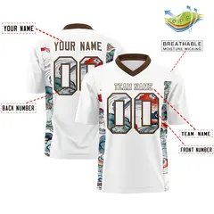 White Light Brown Ukiyo-e Auspicious Clouds Graffiti Football Jersey 2