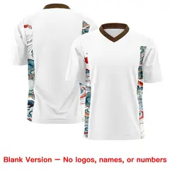 White Light Brown Ukiyo-e Auspicious Clouds Graffiti Football Jersey 7