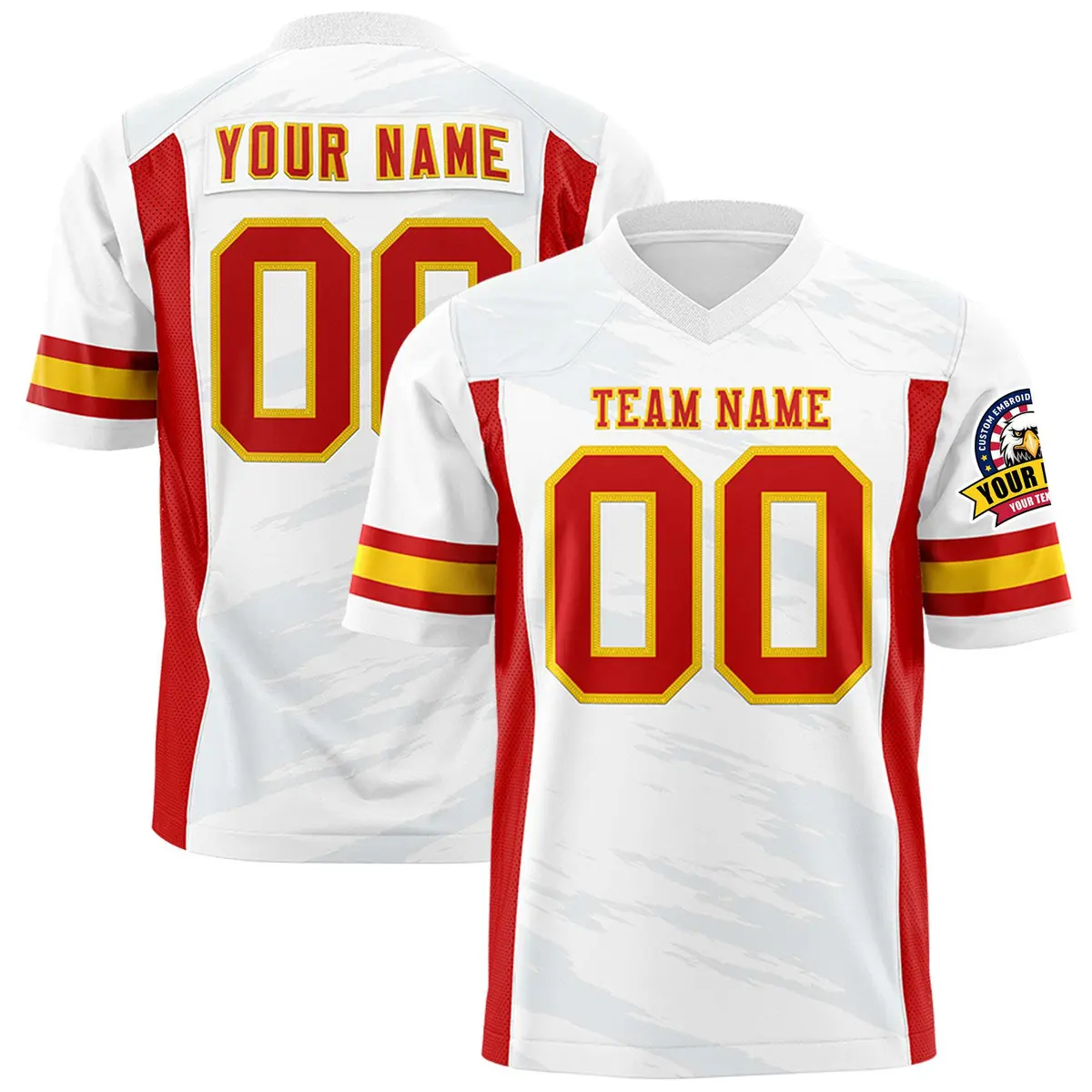 White Light Gray Scratch Pattern Authentic Football Jersey