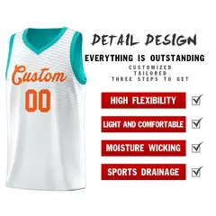 White Light Green Chest Slash Pattern Basketball Jersey 5