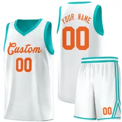 White Light Green Chest Slash Pattern Basketball Jersey