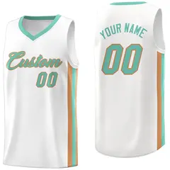 White Light Green Classic Basketball Jersey