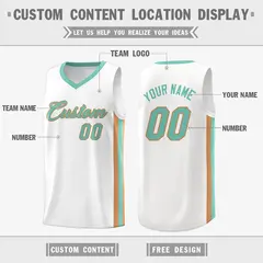 Men's White Light Green Classic Basketball Jersey 2