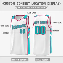 White Light Green Classic Breathable Basketball Jersey 2